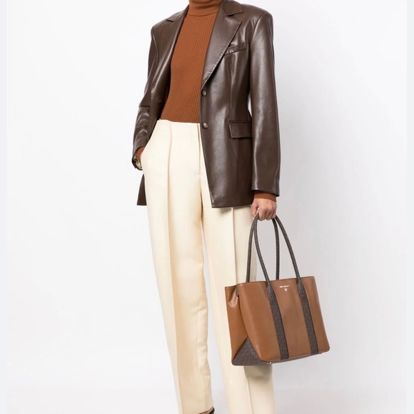 Michael Kors Austin Large Satchel Tote Brown - Picture 2 of 6